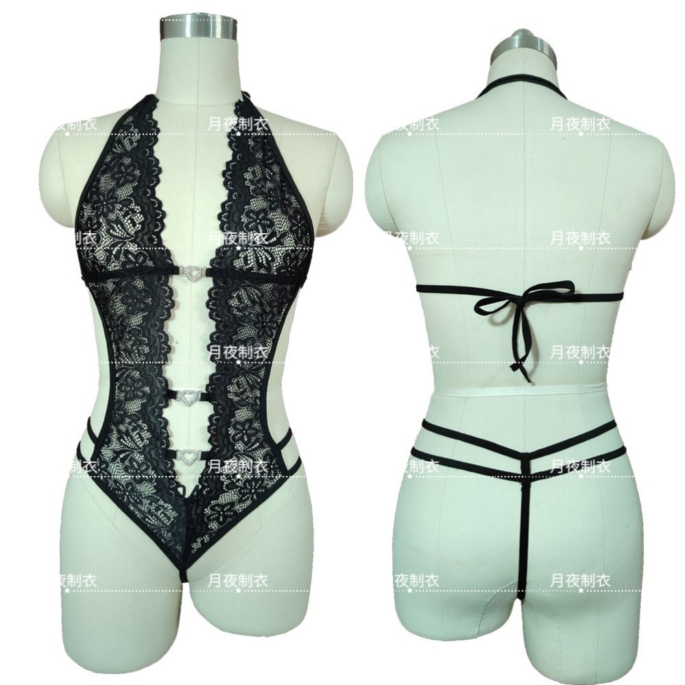 Heart Lace Tie Front Bodysuit product detail 2