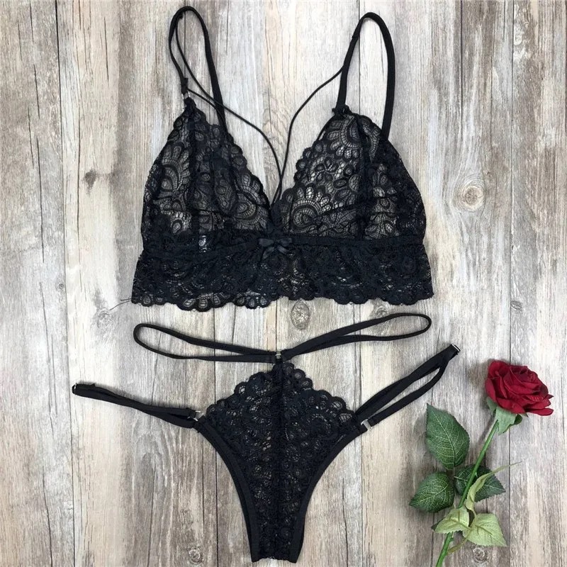 Two-Piece Eyelash Lace Bra Set product detail 4