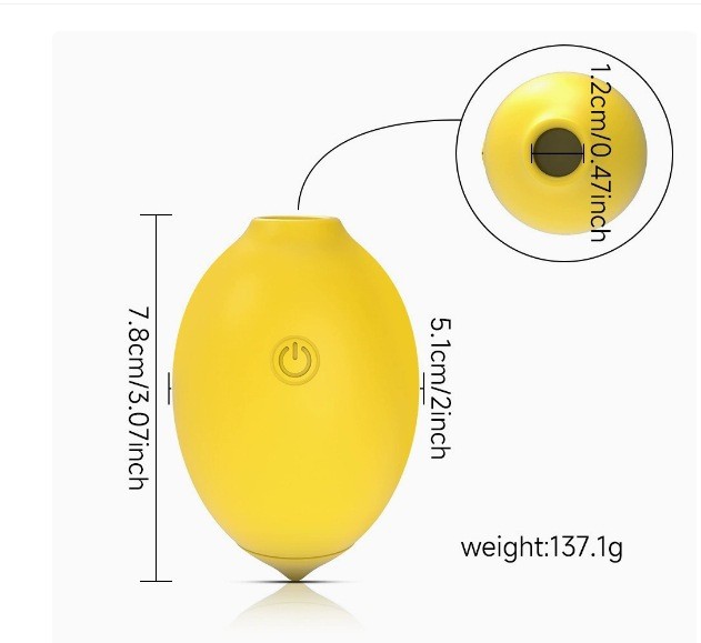 Lemon Yellow Silicone Clitoral Suction Stimulator product detail 3