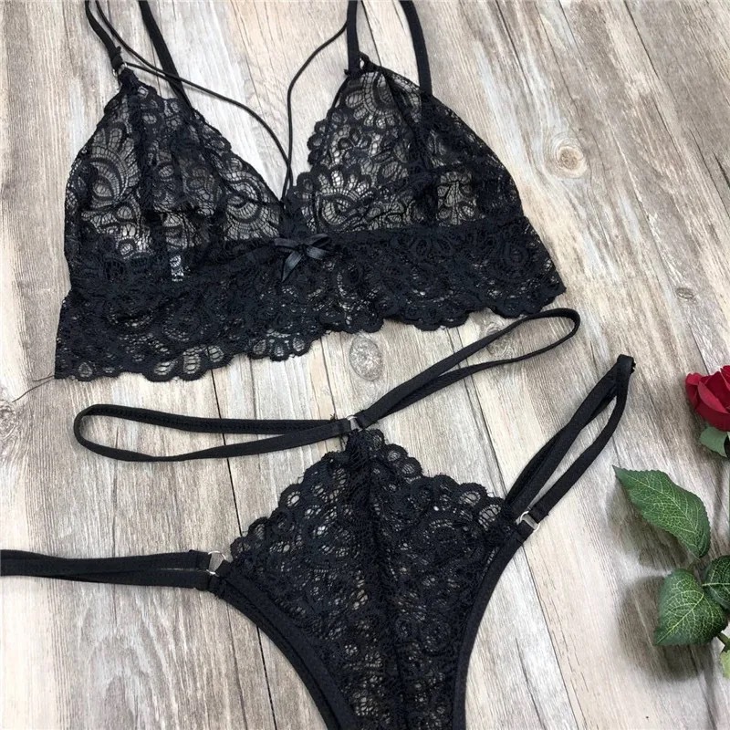 Two-Piece Eyelash Lace Bra Set product detail 6