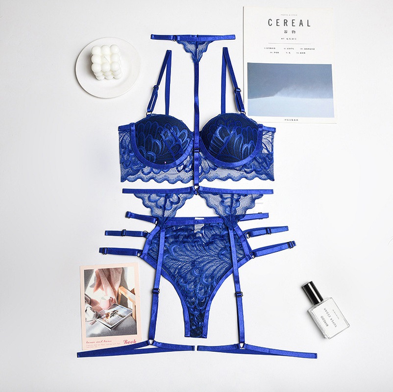 Three-Piece Padded Sheer Lingerie Set product detail 7