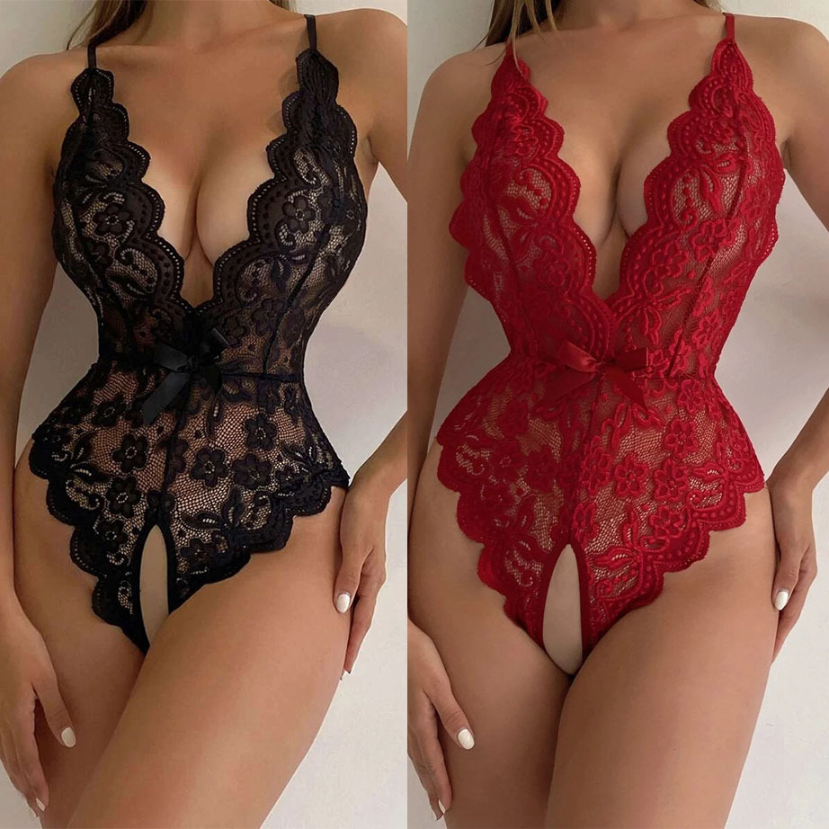 Plus Size Lace Crotchless Bodysuit product detail 2