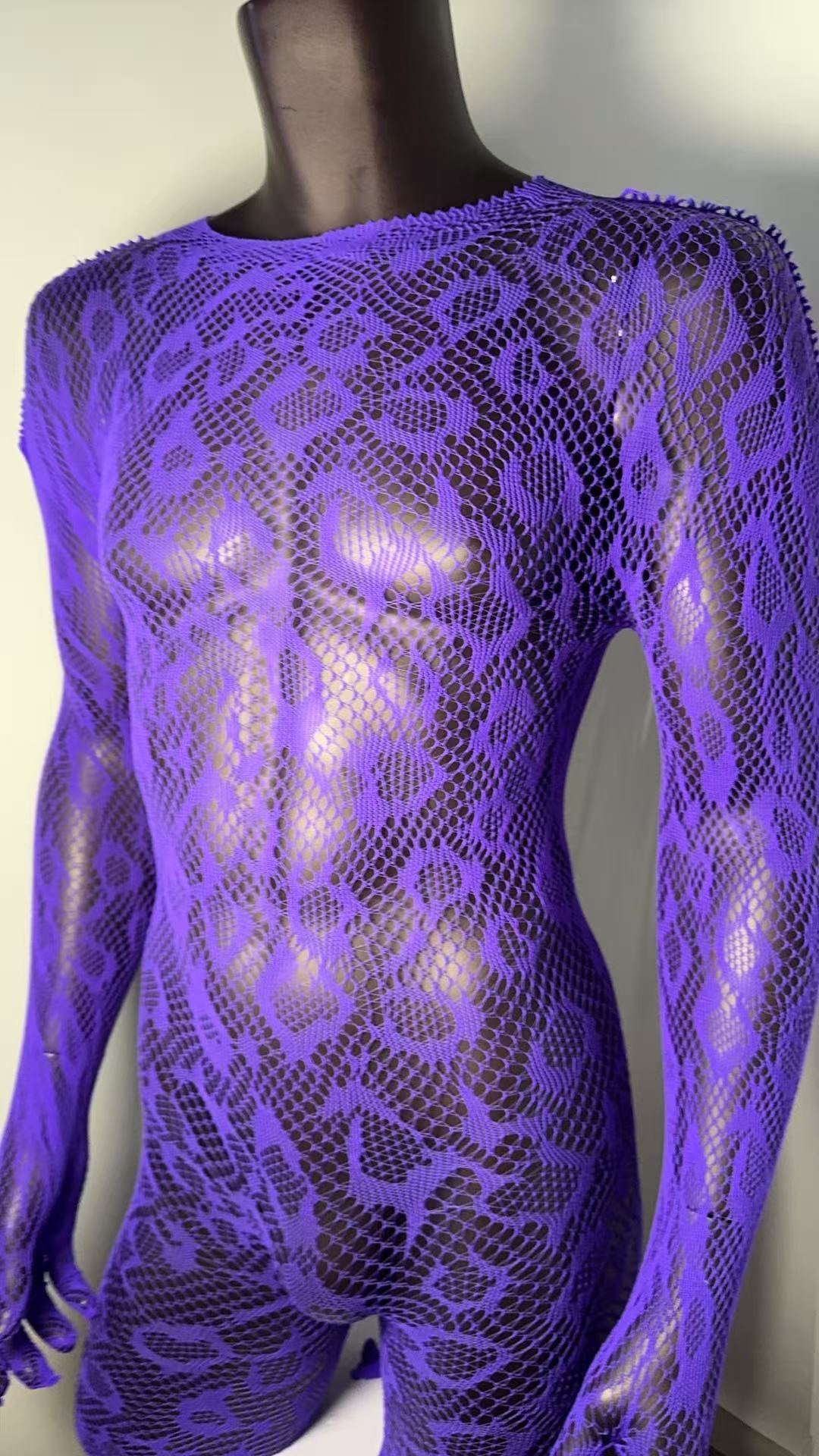 Men's Sheer Nylon Fishnet Bodystocking product detail 9
