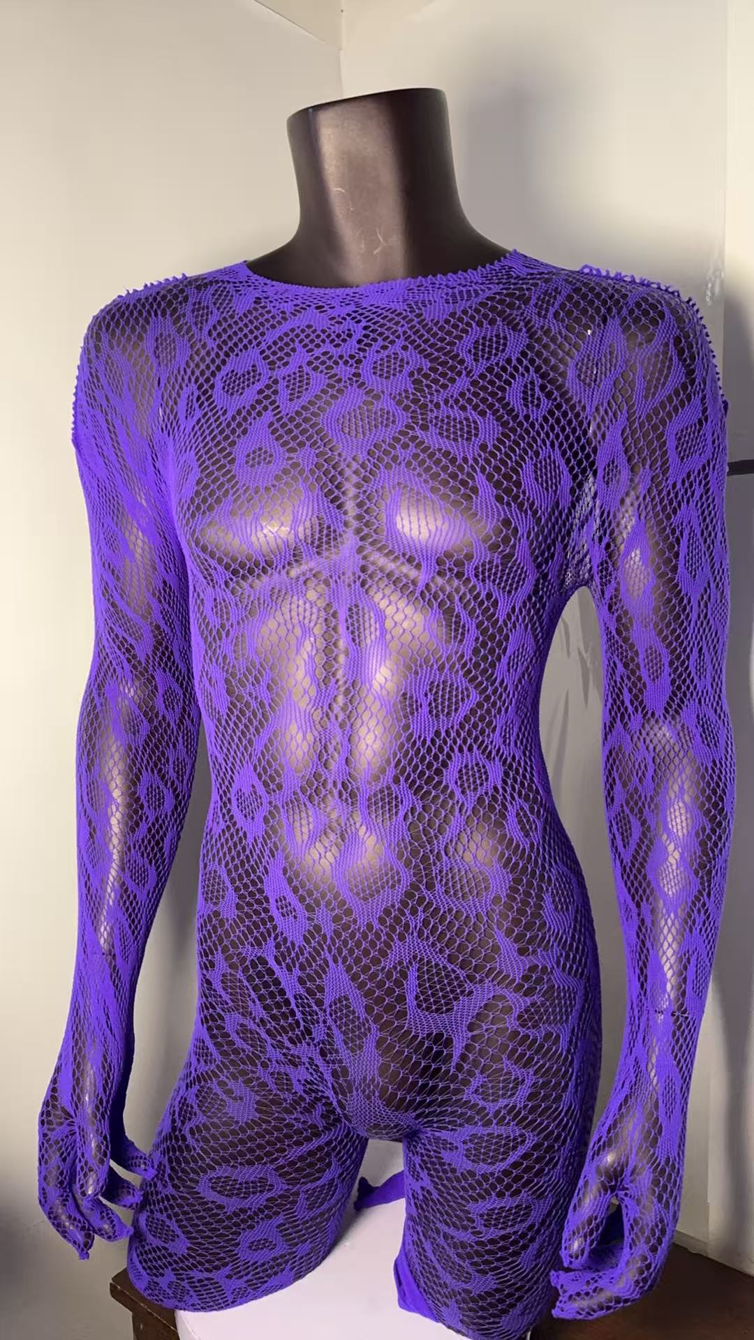 Men's Sheer Nylon Fishnet Bodystocking product detail 6