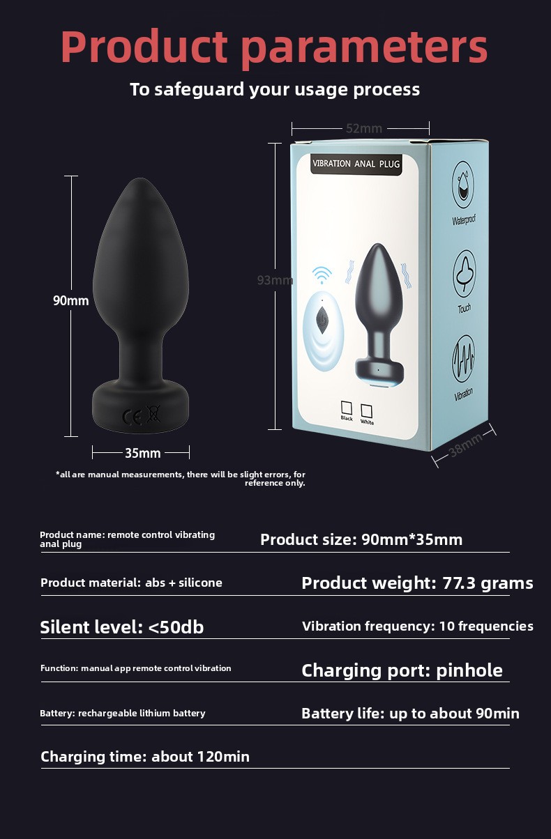App-Controlled Vibrating Anal Plug product detail 1
