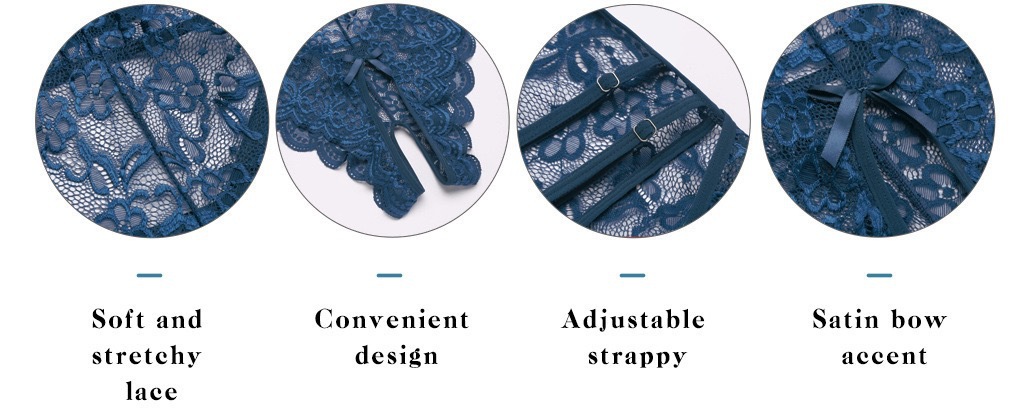 Lace Cutout Crotchless Strap Bodysuit product detail 2