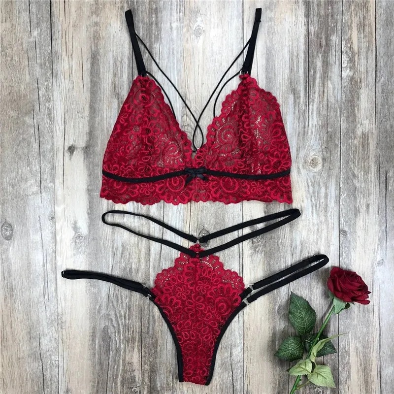 Two-Piece Eyelash Lace Bra Set product detail 5