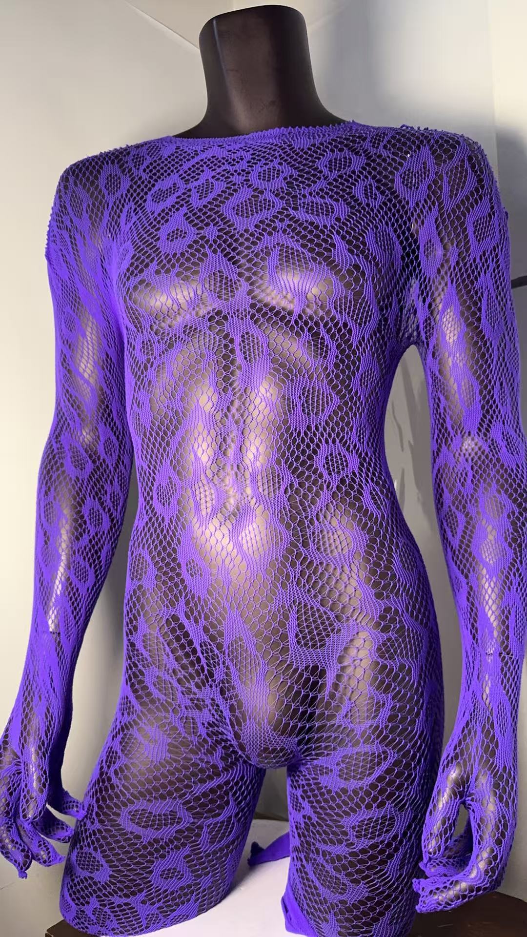 Men's Sheer Nylon Fishnet Bodystocking product detail 8