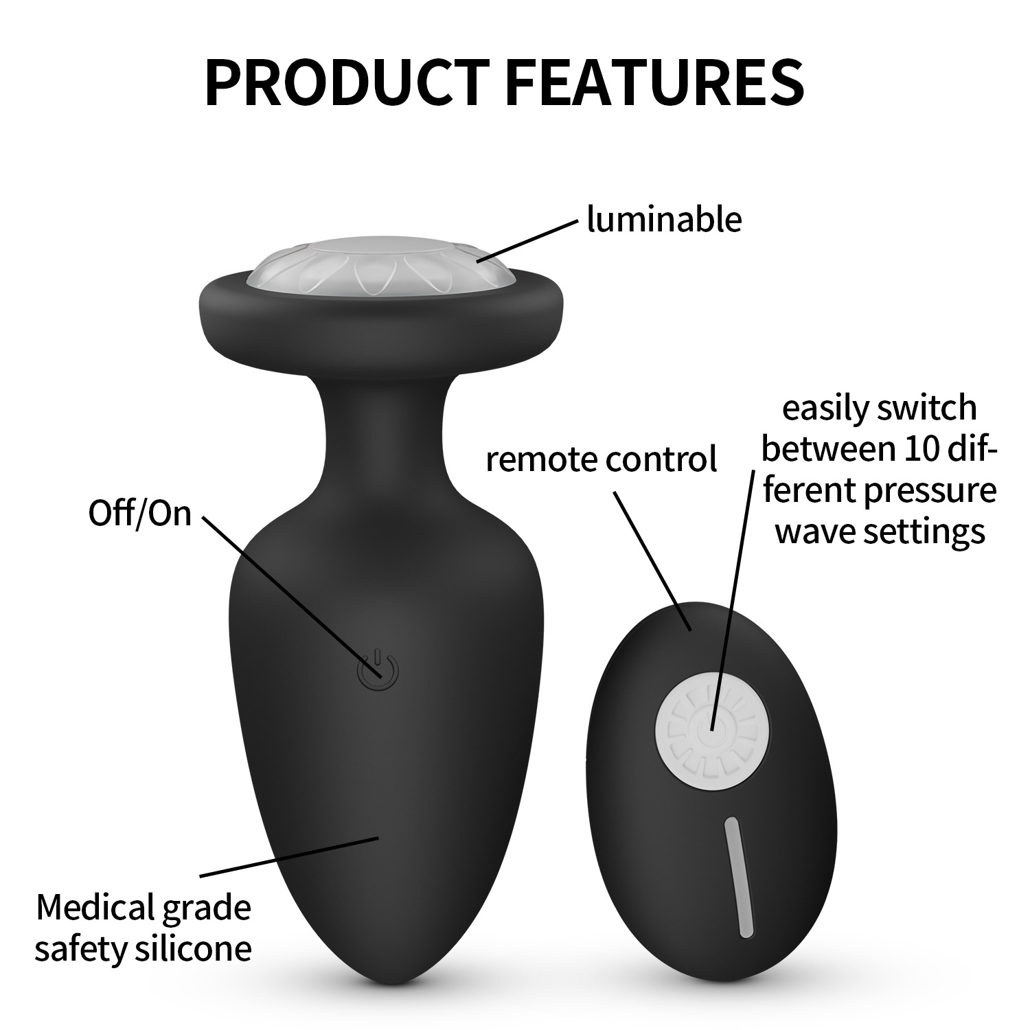 Remote-Controlled Silicone Anal Plug product detail 3