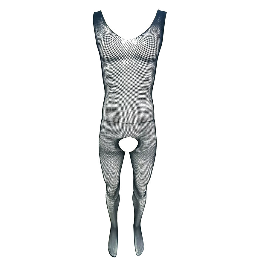Patterned Men's Fishnet Bodystocking product detail 3