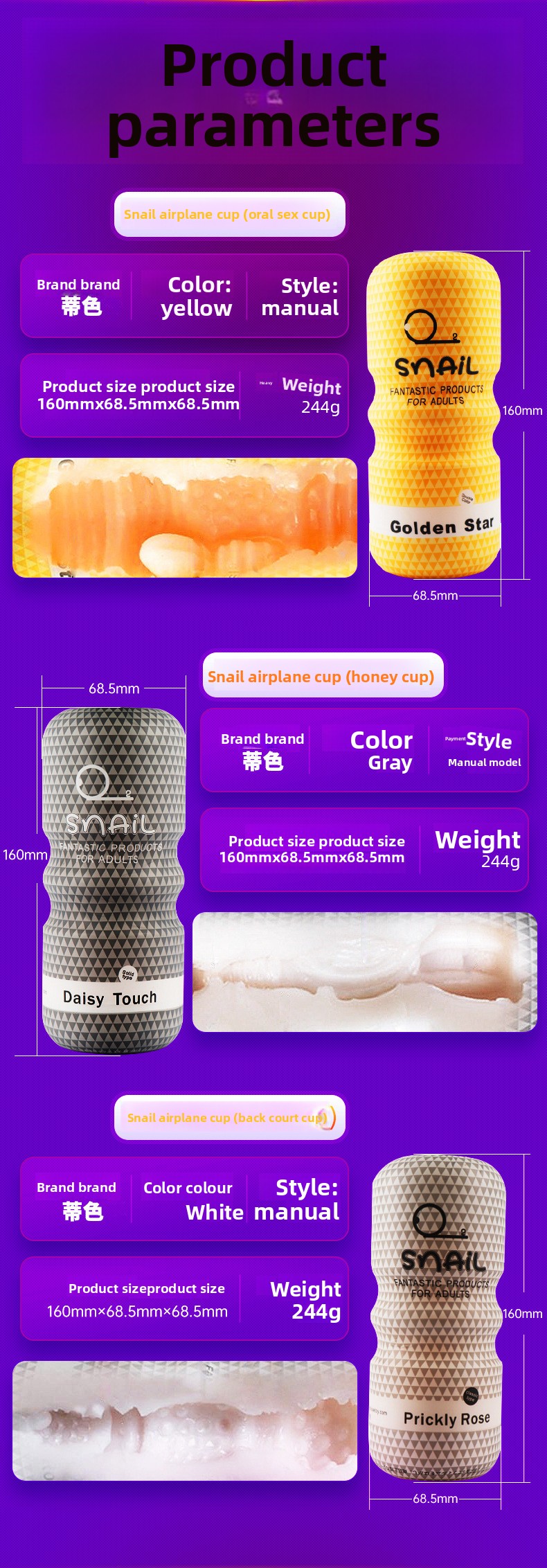 Manual TPR Male Masturbator product detail 3