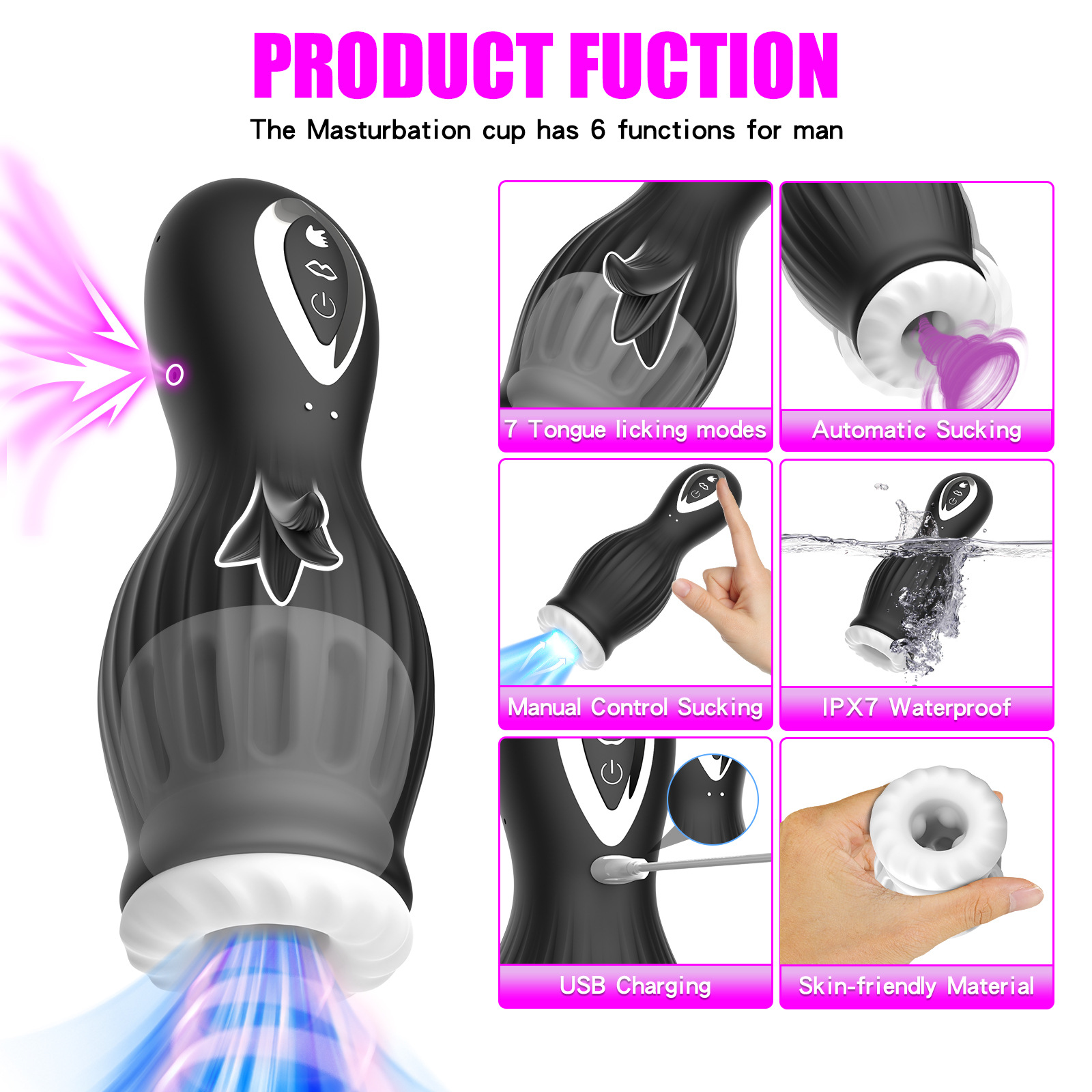 Silicone Electric Male Masturbator product detail 1